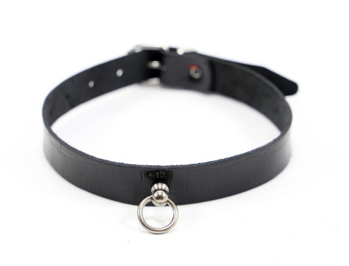 Lack Kroko Halsband mit O-Ring