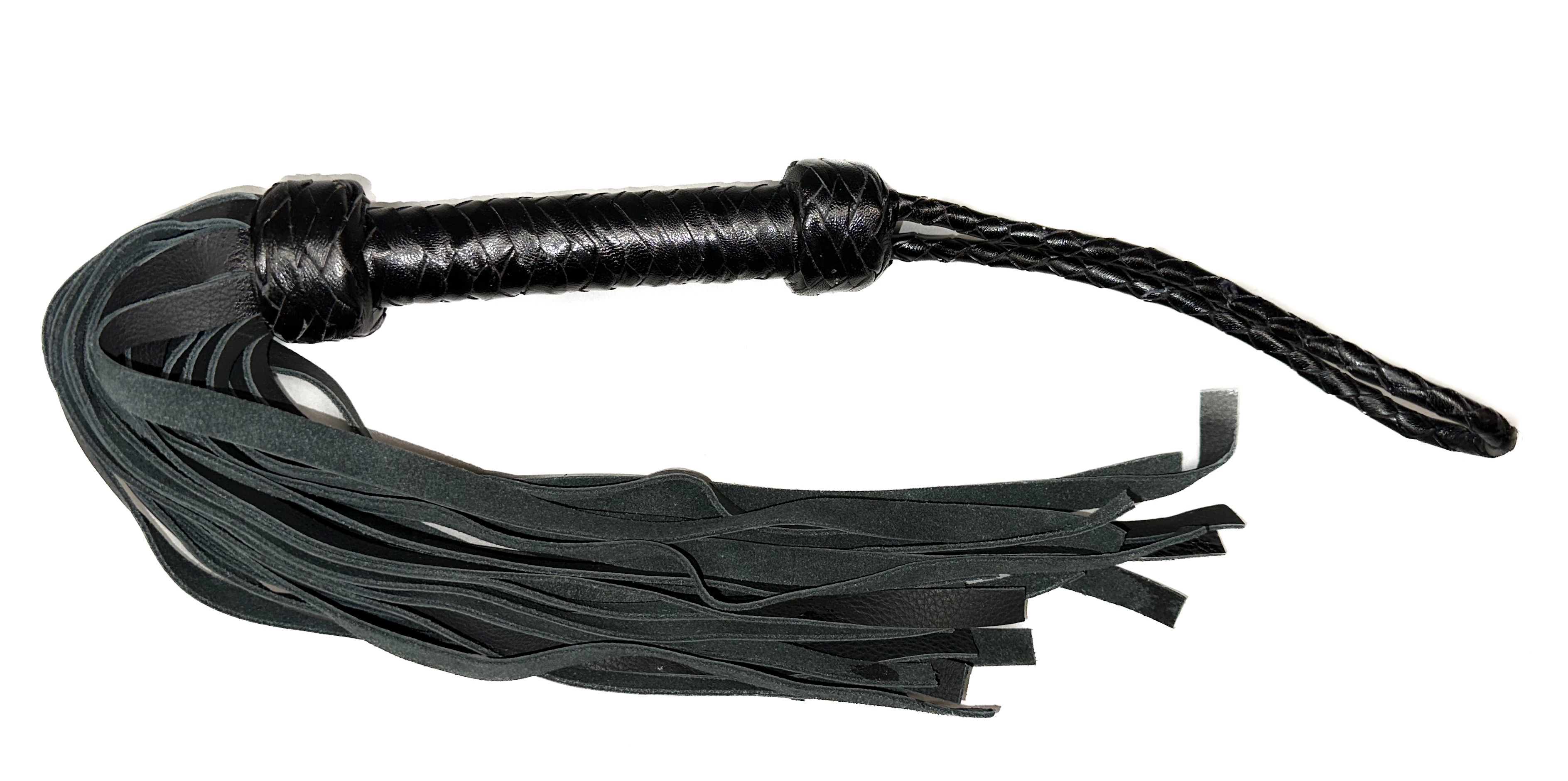 Kleiner weicher Flogger aus Rindsleder in schwarz