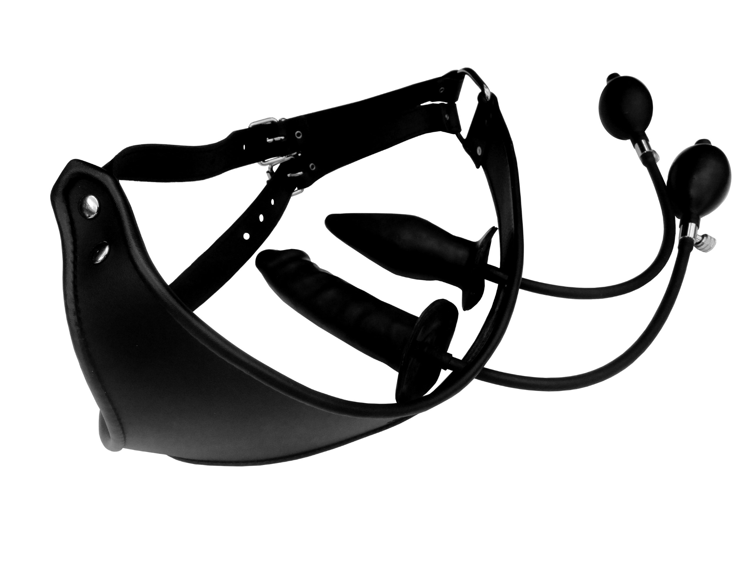 Strap On mit 2 aufblasbaren Dildos