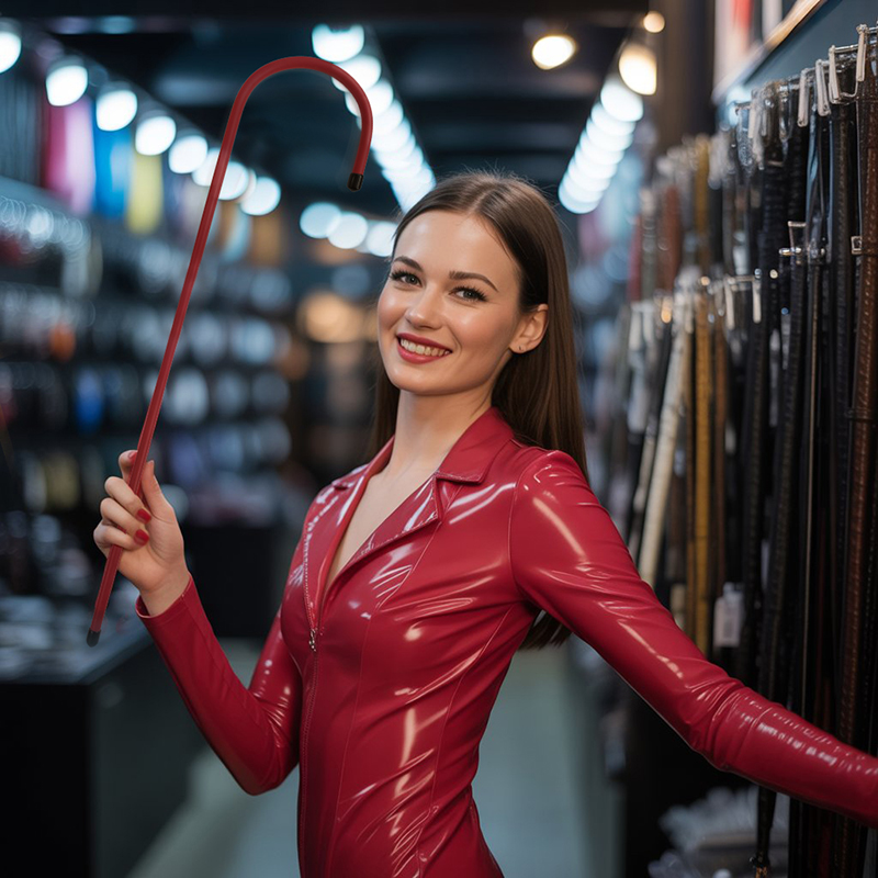 ROHRSTOCK - Englisch Schulmeistercane Kunststoff - Farbe rot